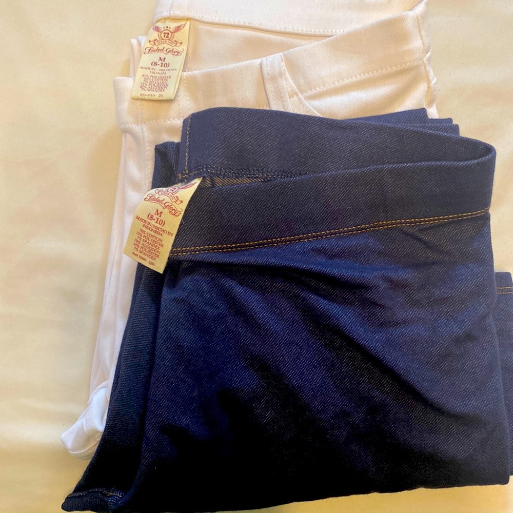 White jeggings, denim leggings Size M